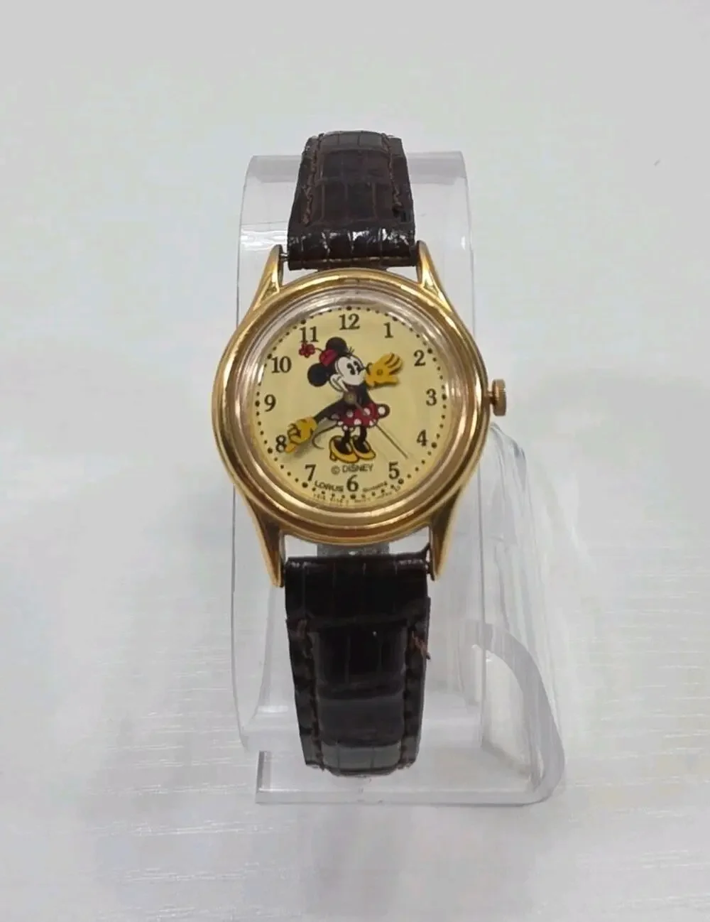 Vintage Disney Lorus Minnie Mouse Women's Watch Leather Band New Battery W268